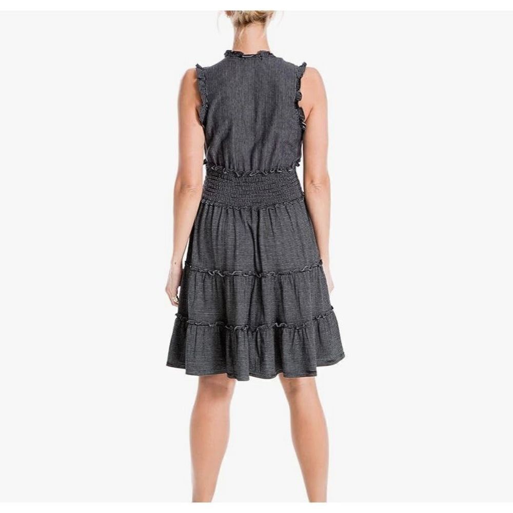 Max studio, women’s sleeveless stretch, short smocked dress - Picture 3 of 10